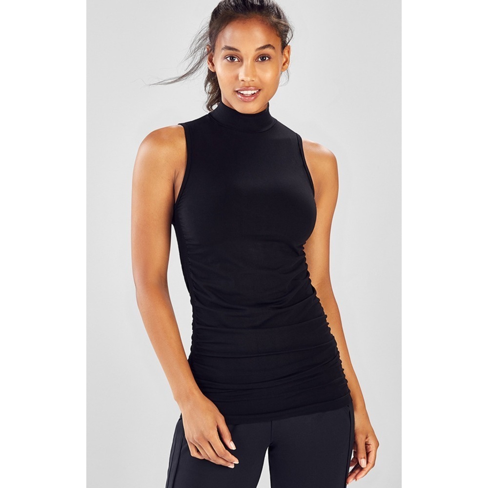 Fabletics Womens Black Mock Neck‎ Tank, Large